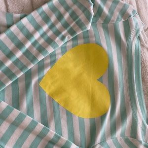 Cwonder heart striped soft long sleeve top